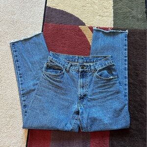 Vintage RK Brand Straight Leg Raw Hem Relaxed Fit 28 x 27 Retro 90s Mom Jeans